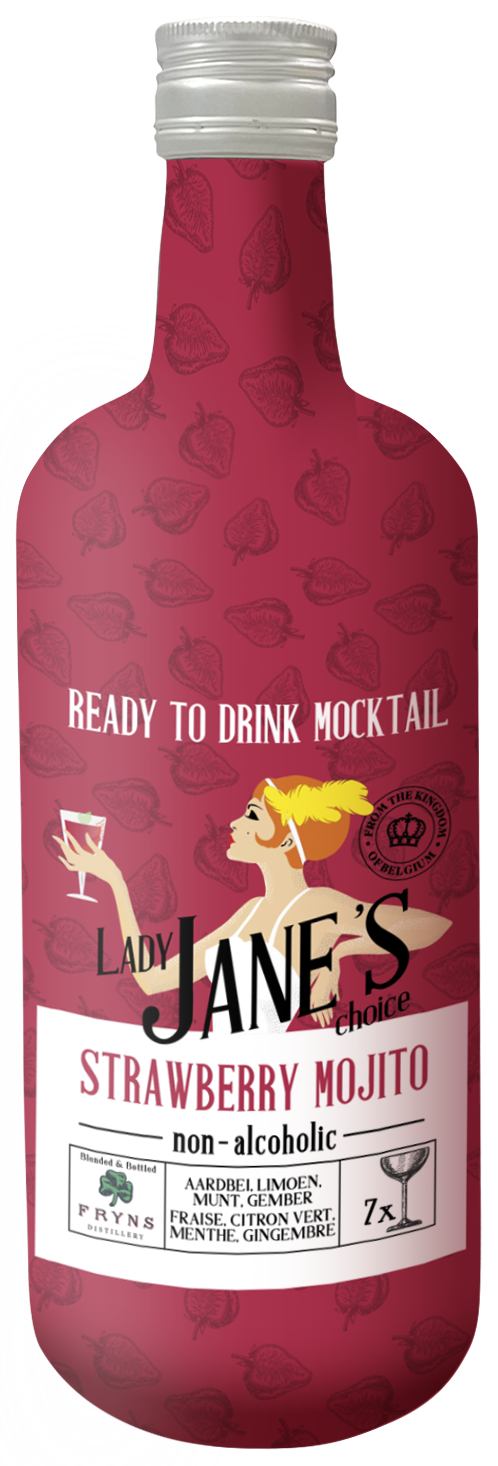 Lady Jane s Strawberry Mojito 0% - Fryns Distillery 70 cl